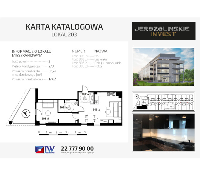 Apartament 56m2, Piętro 2 - Apartamenty Jerozolimskie Invest