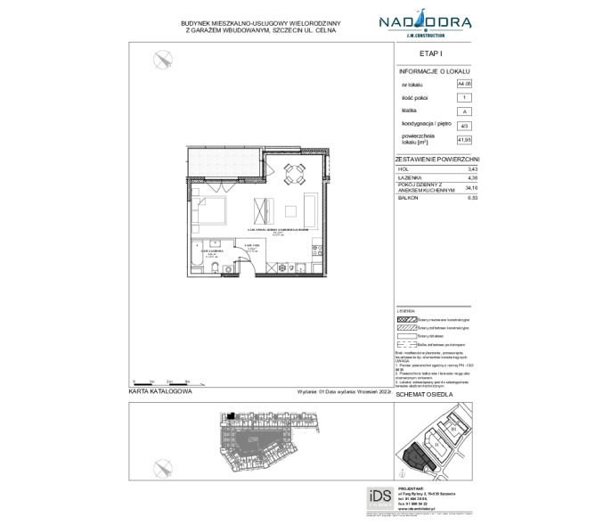 Mieszkanie 41m2, Piętro 3 - Nad Odrą