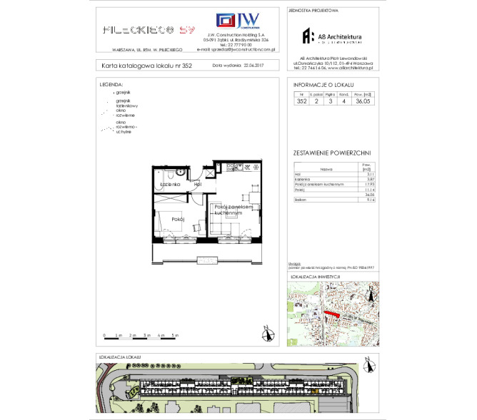 Apartament 36m2, Piętro 3 - Pileckiego 59
