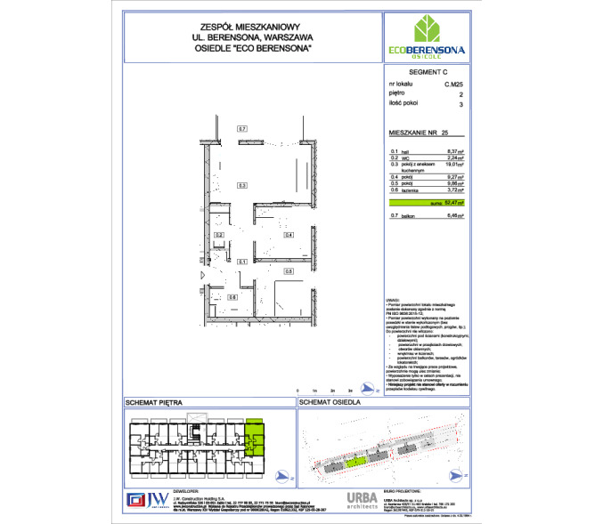 Mieszkanie 52m2, Piętro 2 - Eco Berensona