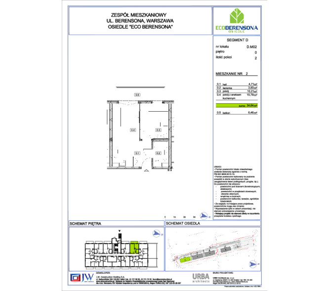 Mieszkanie 34m2, Parter - Eco Berensona