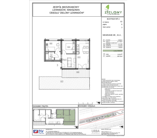 Mieszkanie 45m2, Parter - Zielony Lewandów