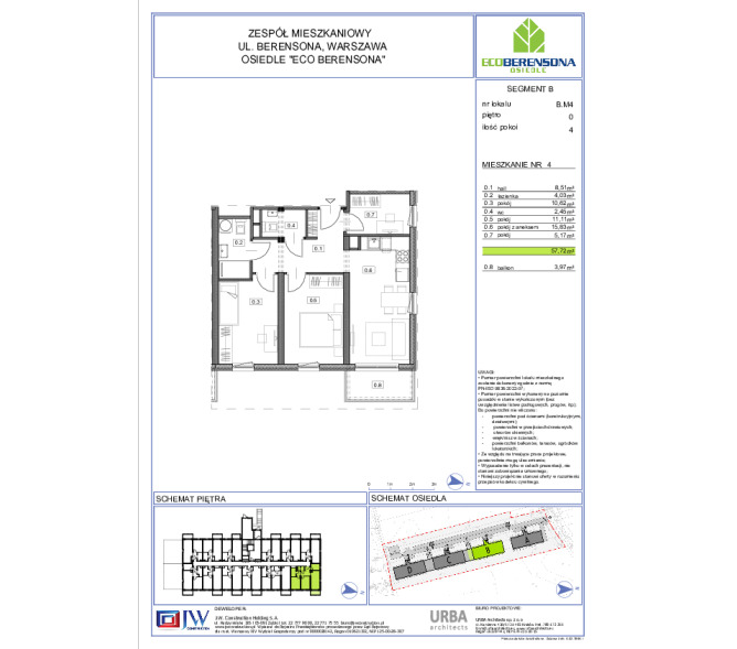 Mieszkanie 57m2, Parter - Eco Berensona 2