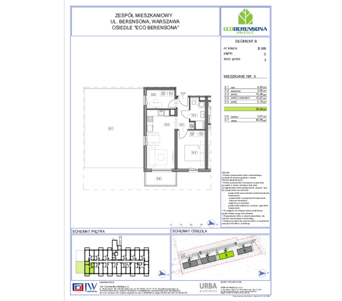 Mieszkanie 39m2, Parter - Eco Berensona 2