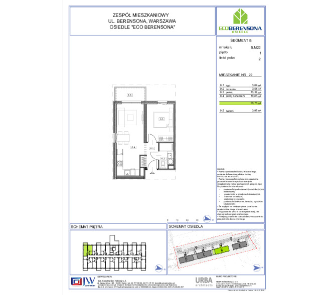 Mieszkanie 36m2, Piętro 1 - Eco Berensona 2