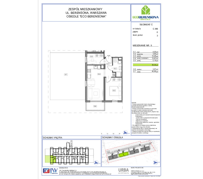 Mieszkanie 39m2, Parter - Eco Berensona 2
