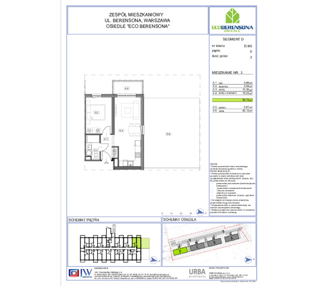 Mieszkanie 36m2, Parter - Eco Berensona 2