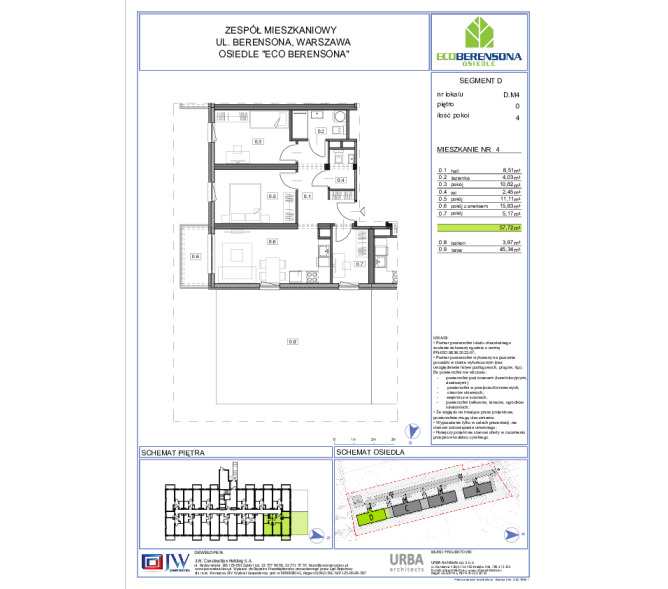 Mieszkanie 57m2, Parter - Eco Berensona 2