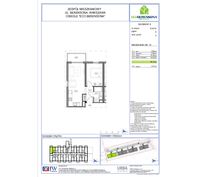 Mieszkanie 36m2, Parter - Eco Berensona 2